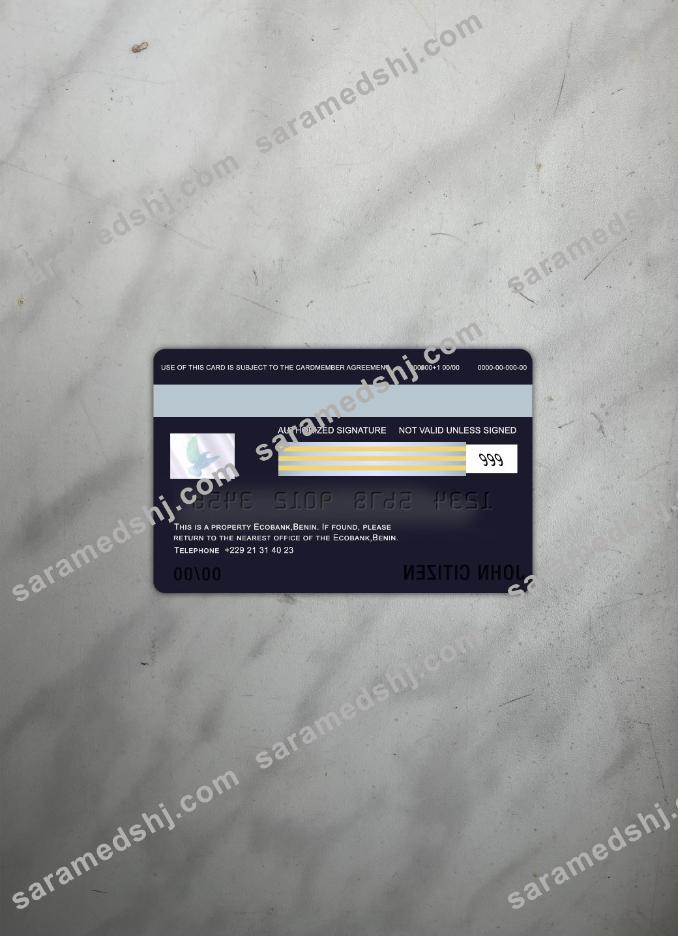 Benin Ecobank visa card photolook back